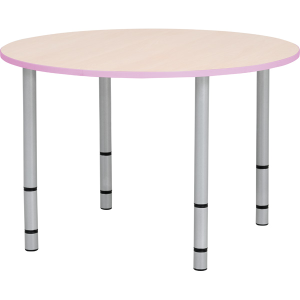 Okrągły stół Quadro z fioletowym obrzeżem